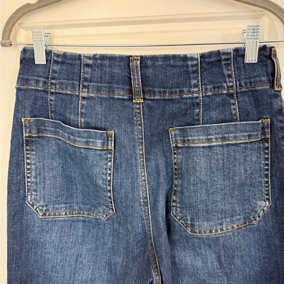 Maeve Colette Dark Blue Wide Leg Crop Jeans - Picture 3 of 5